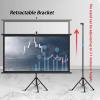 60/72" Projector Screen With Stand & Universal Projector Tripod Stand, Foldable Portable Projection Screen, 4:3/16:9 4K Hd Wrinkle-Free Movie Screen For Home Theater Backyard Cinem-16:09-60 (16:09 72) view 2