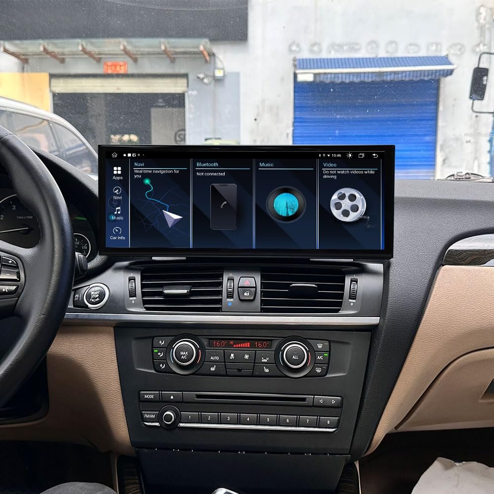 ZWNAV 15.8 Inch Qualcomm 128G Android 14 Carplay for BMW X3 F25 X4 F26 2011-2017 Car Multimedia Player GPS Navigation Car Radio Screen Head Unit (2011-2013 CIC System 128G)