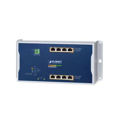 Planet WGS-4215-8HP2S Flat Wall Mount L2 Managed 8-Port 802.3bt PoE++ Switch, 95W per Port, 360W Total PoE Budget, VLAN, QoS, ERPS Ring, MQTT, Industrial Design for Compact Harsh Environment