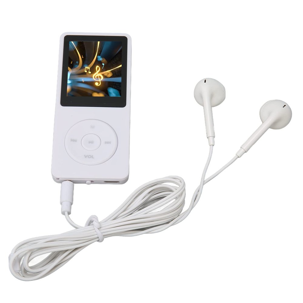 8GB Memory, 30 Hours Playback, 64GB Expandable, Lightweight MP3 MP4 Player, Lossless Sound Quality, with Classic Buttons, Easy Navigation, Palm Size, 1.8in Screen, Built in (White)