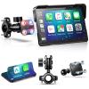 YZW Portable 7 inch Wireless Motorcycle Carplay GPS Screen with Android Auto, Navigation System Quick Release, Anti-thef, Bluetooth, Siri, Google Asistant, Light Sensor, Music Sharing,Vioce Control view 1
