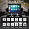 YZW Portable 7 inch Wireless Motorcycle Carplay GPS Screen with Android Auto, Navigation System Quick Release, Anti-thef, Bluetooth, Siri, Google Asistant, Light Sensor, Music Sharing,Vioce Control view 2