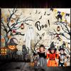 10X10ft Halloween Photo Backdrop Photography Background, Happy Birthday Horror Scream Boo Ghost Dog Pumpkins Backdrops Photo Booth Prop Decorations Banner Balloons Wall Decor Tablecloth view 1