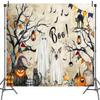 10X10ft Halloween Photo Backdrop Photography Background, Happy Birthday Horror Scream Boo Ghost Dog Pumpkins Backdrops Photo Booth Prop Decorations Banner Balloons Wall Decor Tablecloth view 3
