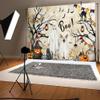 10X10ft Halloween Photo Backdrop Photography Background, Happy Birthday Horror Scream Boo Ghost Dog Pumpkins Backdrops Photo Booth Prop Decorations Banner Balloons Wall Decor Tablecloth view 4