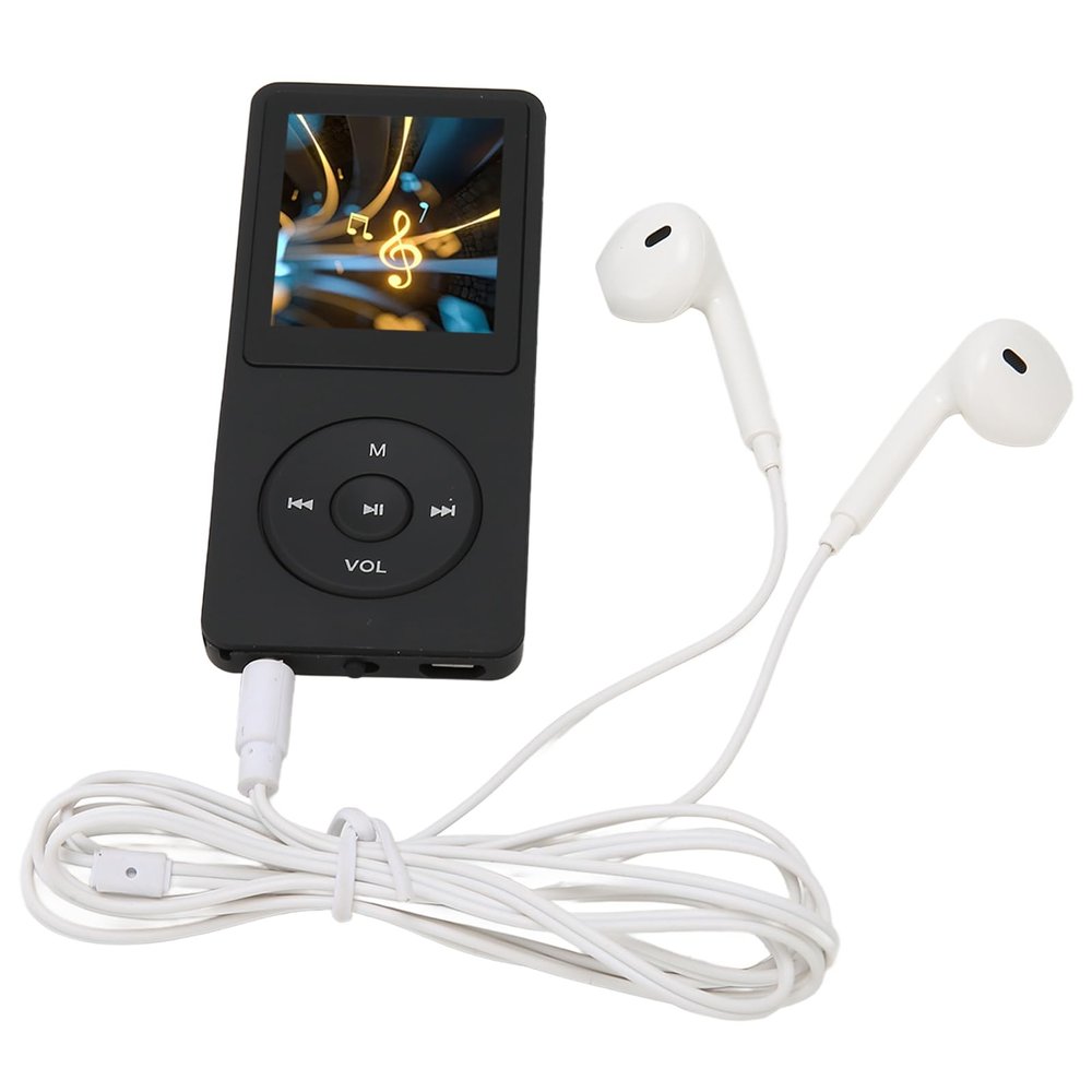 8GB Memory, 30 Hours Playback, 64GB Expandable, Lightweight MP3 MP4 Player, Lossless Sound Quality, with Classic Buttons, Easy Navigation, Palm Size, 1.8in Screen, Built in (Black)