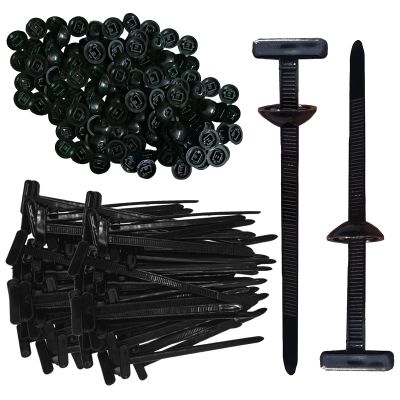 20/50/100PCS Nylon Universal Cable Tie Buckle, Upgrade Multipurpose Plastic Cable Ties Tool Fasteners Car Body, Heavy Duty Self Locking Nylon Zip Ties, for Car Daily Repair (50PCS Black)