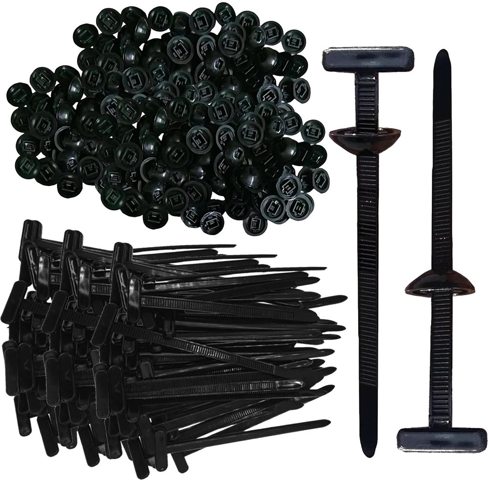20/50/100PCS Nylon Universal Cable Tie Buckle, Upgrade Multipurpose Plastic Cable Ties Tool Fasteners Car Body, Heavy Duty Self Locking Nylon Zip Ties, for Car Daily Repair (100PCS Black)