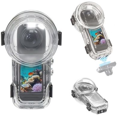 Coyktonty Invisible Dive Case for Insta360 X5,196ft/60M Waterproof Housing with 1/4 Threaded Hole,Quick Connect Magnetic Adapter Mount