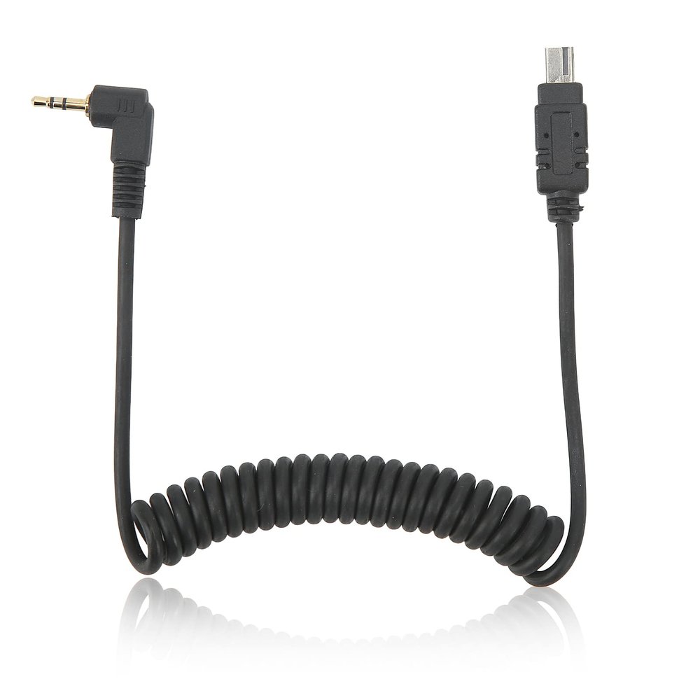 Stretchable Design Camera Remote Control Shutter Release Cable, Good Function with Spiral Coil for, Companion to Flash Triggers and Remote Controls, 24cm Length, Applicable