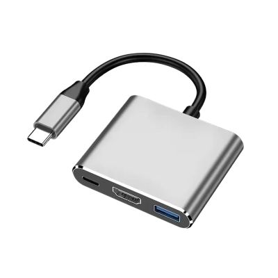 3 in 1 USB C Hub with 4K USB 3.0 TY>pe C to HDMI Square Portable for S10 Dex TV Projector