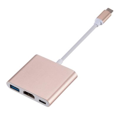 LINGQE 3 in 1 USB TY>pe C to HDMI Cable Adapter Compatible Splitter 4K HDMI to TY>pe C PD 65W Fast for 15(Pink)