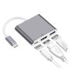 LINGQE 3 in 1 USB TY>pe C to HDMI Cable Adapter Compatible Splitter 4K HDMI to TY>pe C PD 65W Fast for 15(Pink) view 2
