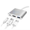 LINGQE 3 in 1 USB TY>pe C to HDMI Cable Adapter Compatible Splitter 4K HDMI to TY>pe C PD 65W Fast for 15(Pink) view 4