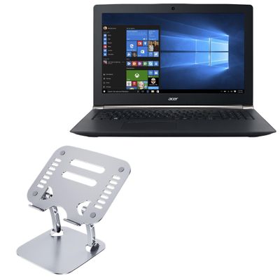 BoxWave Stand and Mount Compatible with Acer Aspire V 15 Nitro (VN7-592G) - Executive VersaView Laptop Stand, Ergonomic Adjustable Viewing Angle Metallic Riser - Metallic Silver