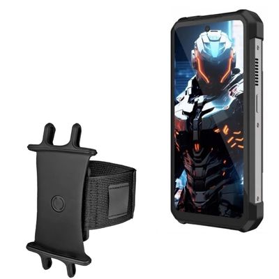 BoxWave Holster Compatible with Unihertz Tank 2 Pro - ActiveStretch Sport Armband, Adjustable Armband for Workout and Running - Jet Black