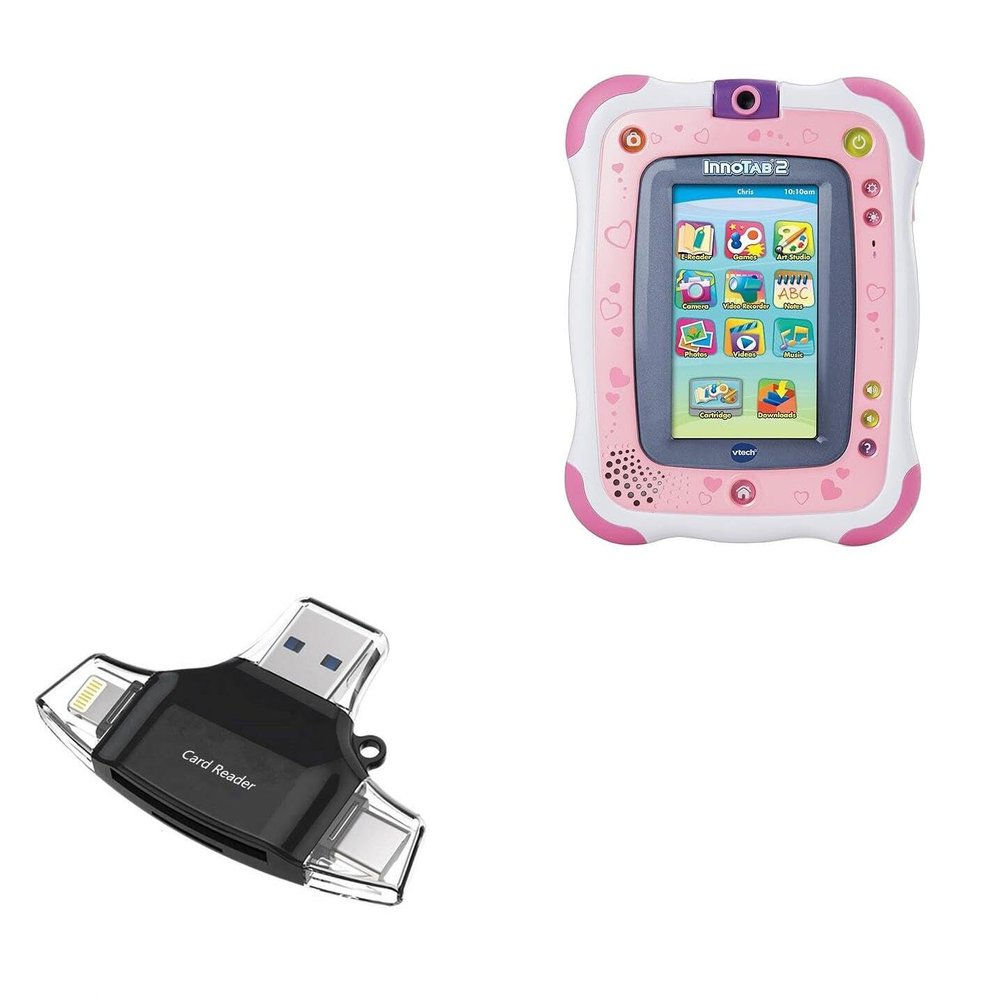 BoxWave Smart Gadget Compatible with VTech InnoTab 3 Plus - AllReader SD Card Reader, microSD Card Reader SD Compact USB - Jet Black