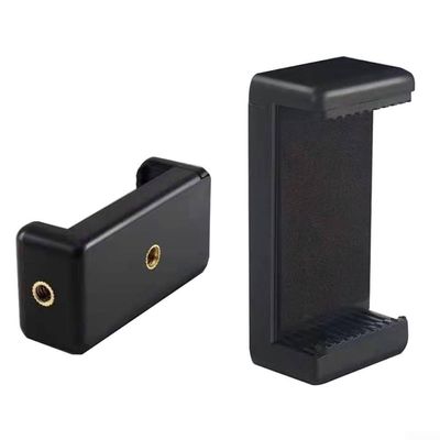 Camera Phone Clamp E-Type Quarter Interface Mobile Phone Holder for Live Broadcast Selfie Photography Desktop Tripod Compatible with Multiple Smartphone Sizes Black