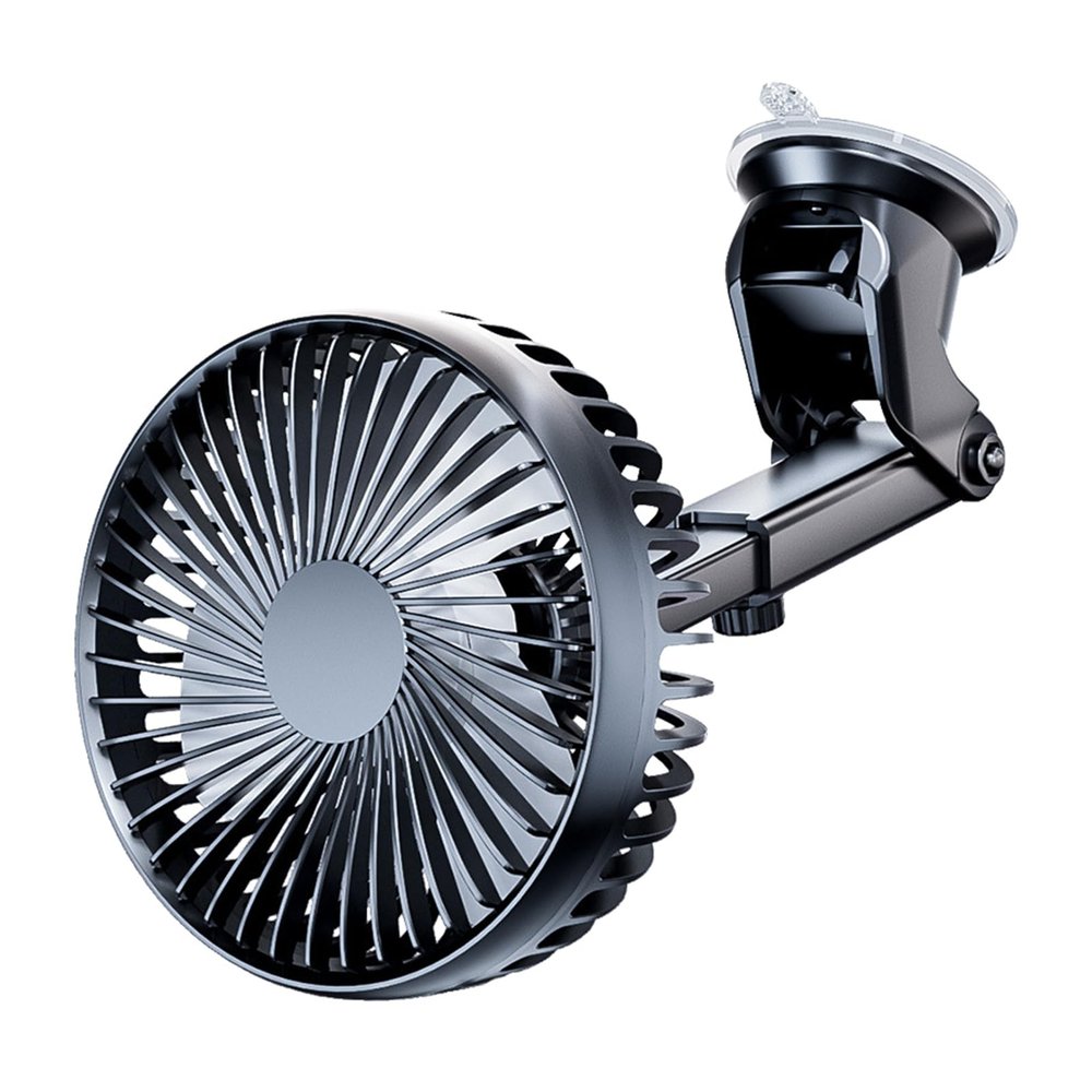 360 Degree Rotating Car Fan USB Power Dashboard Windscreen Mount Cooling Fan Interior Suction Cup Car Circulator Fan