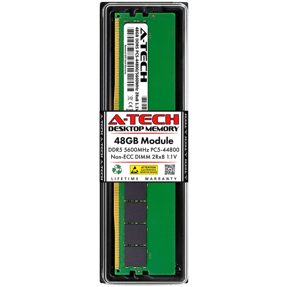 A-Tech 48GB RAM for ASUS ROG Strix Z790-E Gaming WiFi II, Z790-E Gaming WiFi Motherboard | DDR5 5600MHz PC5-44800 DIMM 2Rx8 1.1V 288-Pin Non-ECC UDIMM Memory Upgrade
