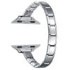 9mm Silvertone Stainless Steel Italian Charm Bracelet Single Band Compatible with Apple Watch Sizes 38mm 40mm 41mm Modular Link Replacement Strap for iWatch Series 9 8 7 6 5 4 3 2 1 SE Ultra view 2