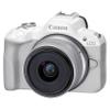Canon EOS R50 24.2MP APS-C CMOS Sensor Mirrorless Camera with 18-45mm Lens + 64GB Memory, LED Video Light, Case, Gripster Tripod, and More (Essential Bundle) (White) (Renewed) view 2