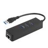3-Port USB 3.0 Hub + Gigabit Ethernet Adapter - 10/100/1000 Mbps LAN Converter - RJ45 Wired USB Network Adapter view 1