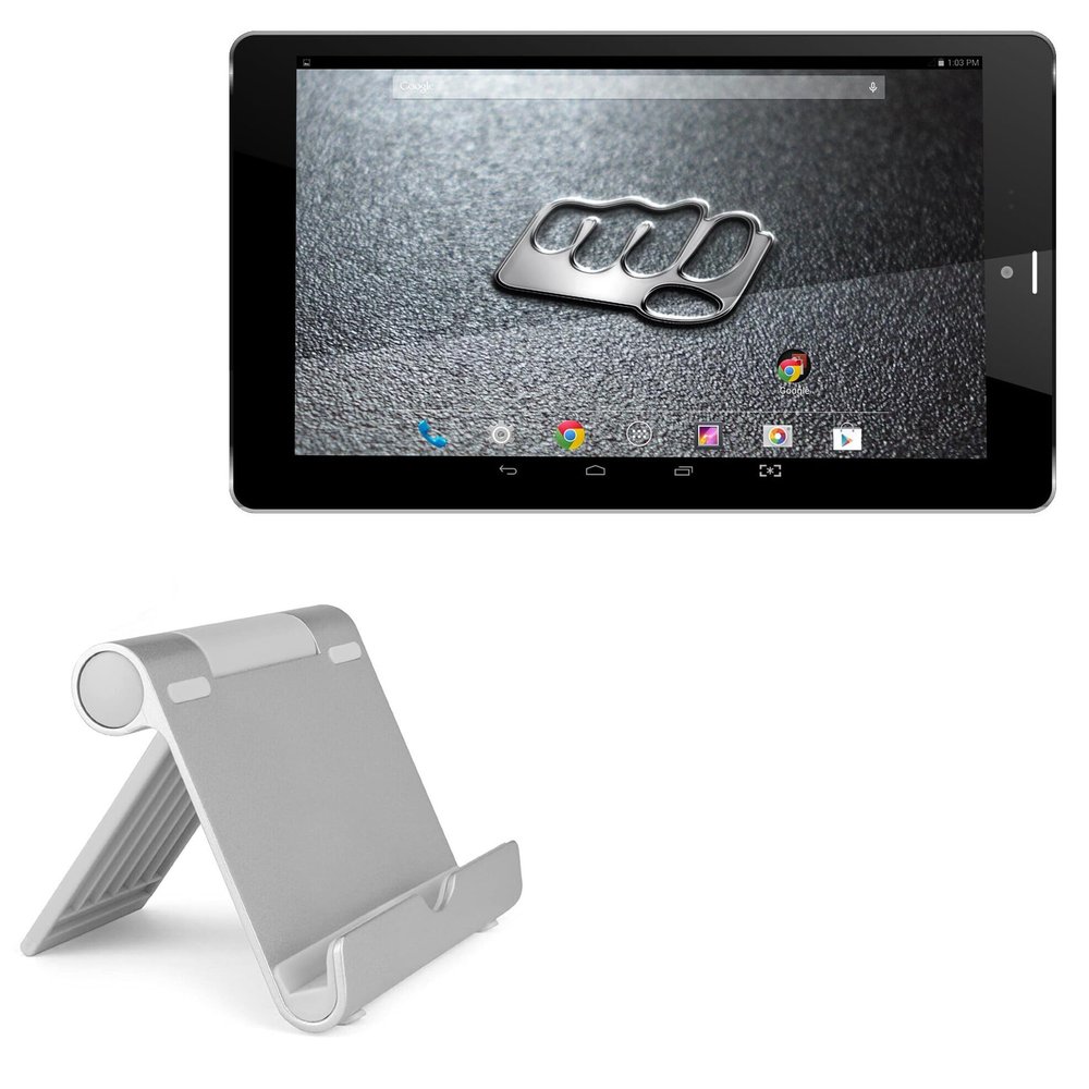 BoxWave Stand and Mount Compatible with Micromax Canvas Tab P666 - VersaView Aluminum Stand, Portable, Multi Angle Viewing Sturdy