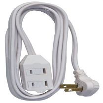 09419ME 11 ft. White Vinyl Low Profile Cube Tap Extension Cord