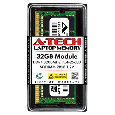A-Tech 32GB RAM for ASUS Vivobook 14 X1405, X1405VAP Laptop | DDR4 3200MHz PC4-25600 SODIMM 2Rx8 1.2V 260-Pin Non-ECC SO-DIMM Memory Upgrade