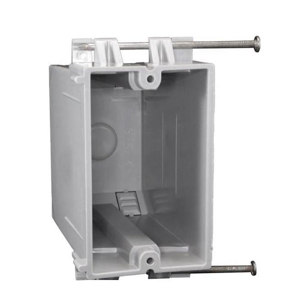 22 cu. in. Work Rectangle PVC 1 Gang Switch Box Gray