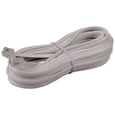 White Phone Line Cord - 25 ft.