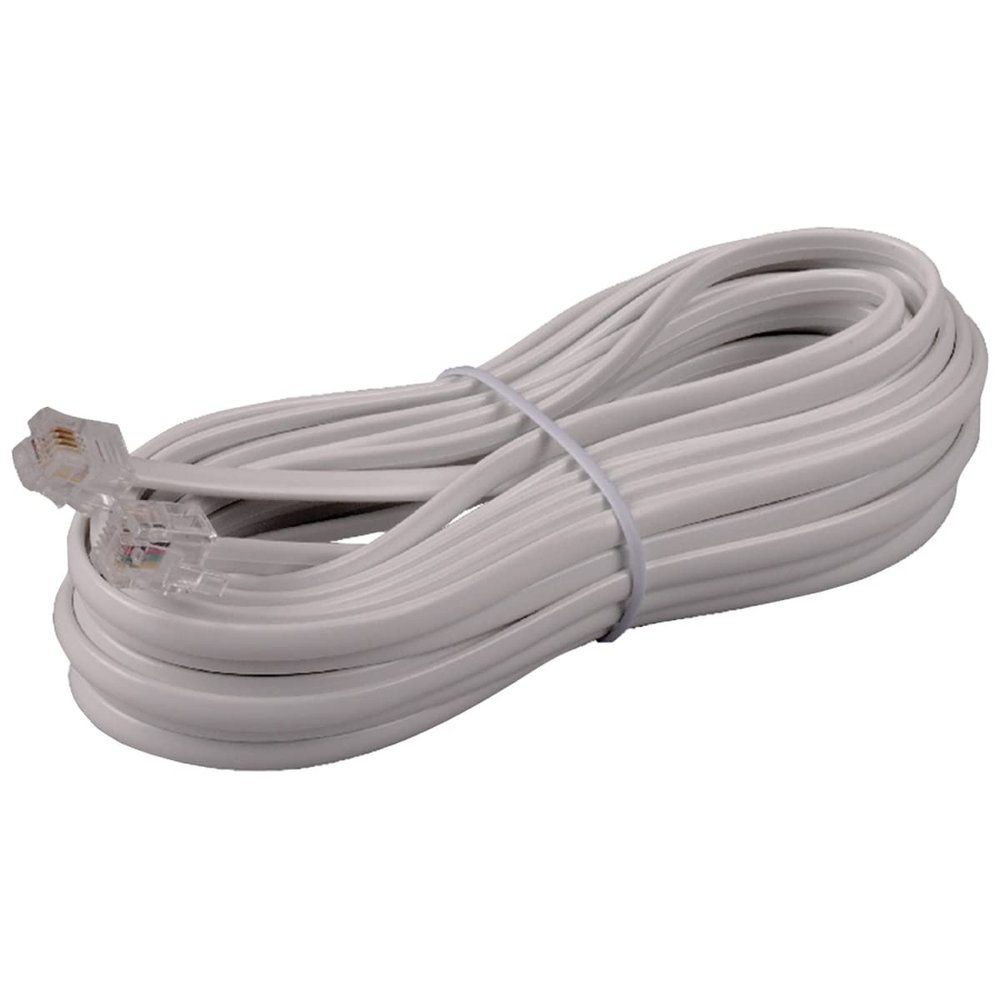 White Phone Line Cord - 25 ft.