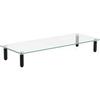 3 x 22 x 8.3 in. 4 Leg Single Shelf Glass Monitor Stand, Black view 1