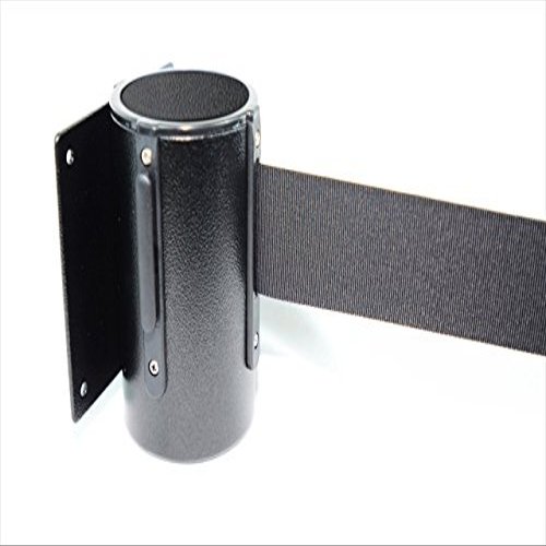 8 ft. Black Belt Wall Mounted Belt Barriers - Black Finish