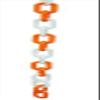 1.5 in. Dia. Plastic Chain - 50 ft. Length Orange & White view 1