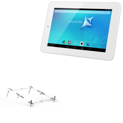BoxWave Stand and Mount Compatible with Allview Viva Q7 Life - Pocket Aluminum Stand 3-in-1, Portable Multi Angle Viewing Riser - Metallic Silver
