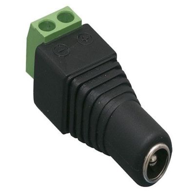 2.1 mm x 5.5 mm Female CCTV Power Jack Adapter - Black - Pack of 10