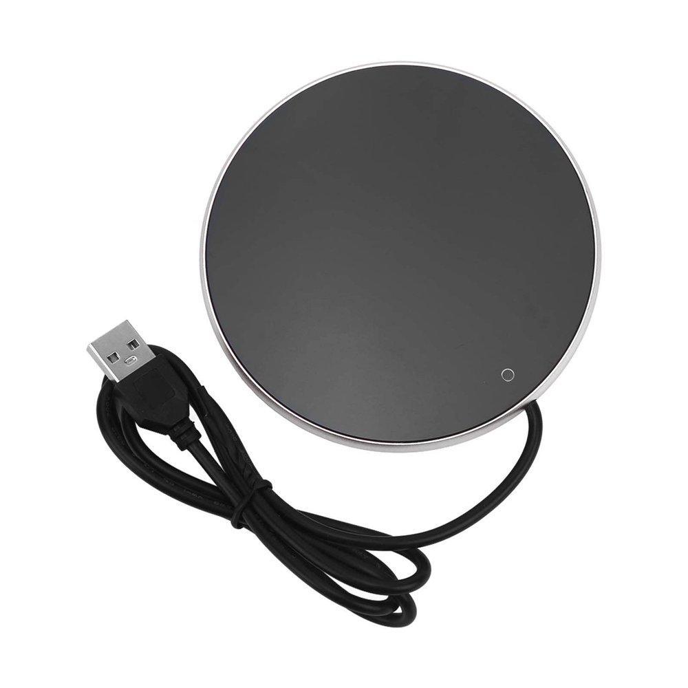 Coffee Warmer for Desk, Coffee Mug Warmer 55degree Constant Temperature 3 Levels Small Light Smart USB Candle Warmer for Home Office Travelling (Sliver)