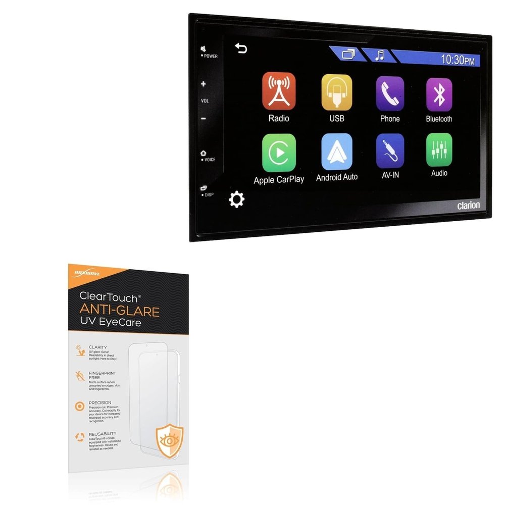 BoxWave Screen Protector Compatible with Clarion FX450 - ClearTouch Anti-Glare Anti-UV EyeCare (2-Pack), Filters Out Harmful Blue Light Reduce Fatigue