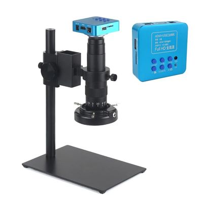 Lab Microscope Accessories 48MP 4K 2K HDMI VGA Industrial Digital Video Microscope Camera Monocular 120X 180X 300X Zoom C-Mount Lens for Repair Soldering(B 13MP HDMI USB,120X)