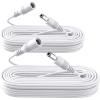 2 Pack 16.4ft 5M DC Power Extension Cable, 2PCS DC 12V Power Adapter Extension Cord 5.5mm x 2.1mm for CCTV Security Camera/Router/LED Strip Light/Printer and More-White view 1