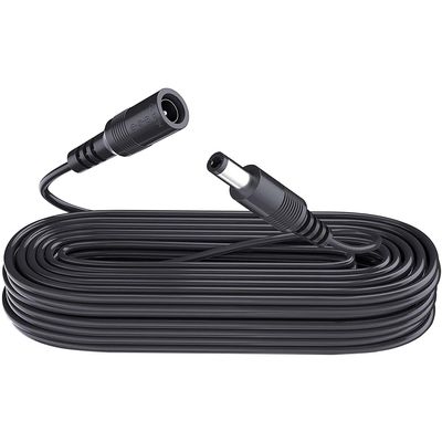 16.4ft 5M DC Power Extension Cable, DC 12V Power Adapter Extension Cord 5.5mm x 2.1mm for CCTV Security Camera/Router/LED Strip Light/Printer and More-Black