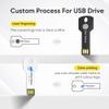 512MB 500Pcs Custom Key Shaped USB 2.0 Flash Drive, Bulk Personalized Metal Thumb Drives, Printing/Engraving Your Logo & Text on Double-Sided Memory Stick for Office/School/Promotions/Photography view 2
