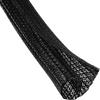QCSIW 3/4" 25ft Expandable Braided Cable Sleeve Split Wire Loom Tubing  Pet-Proof Cord Protector for USB, Power Cords, Audio/Video Cables  Durable Wire Management Sleeving Black view 1
