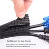 QCSIW 3/4" 25ft Expandable Braided Cable Sleeve Split Wire Loom Tubing  Pet-Proof Cord Protector for USB, Power Cords, Audio/Video Cables  Durable Wire Management Sleeving Black view 4