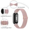 4 Pack Elastic Bands for Fitbit Inspire 3 Bands for Women Men, Soft Adjustable Stretchy Nylon Loop Wristband Sport Replacement Straps for Fitbit Inspire 3 Fitness Tracker (Black+Leopard+Pink+Starlight) view 2