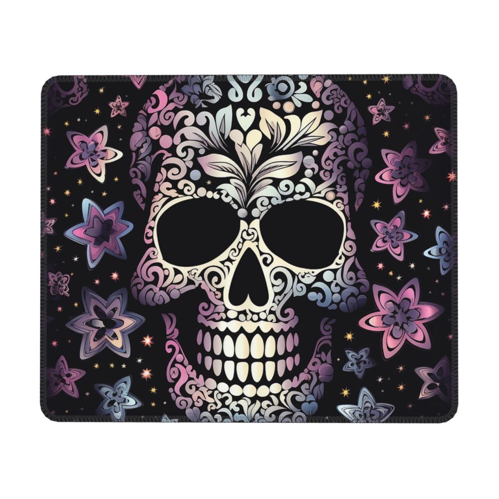 Cool Skull Mouse Pad with Anti-fray Stitching, Waterproof Gaming Mouse Mat for Women Men Non-Slip Rubber Base Computer Mousepad for Laptop Office Desk Accessories 8.3 x 10.3 in