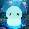 ollycasa Axolotl Night Light for Kids, 7-Color Changing & 3 Adjustable Brightness Levels,Rechargeable Silicone Bedside Lamp, Animal Night Lamp for Kids Room,Gift for Boys & Girls,Axolotl Nightlight view 1