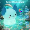 ollycasa Axolotl Night Light for Kids, 7-Color Changing & 3 Adjustable Brightness Levels,Rechargeable Silicone Bedside Lamp, Animal Night Lamp for Kids Room,Gift for Boys & Girls,Axolotl Nightlight view 2